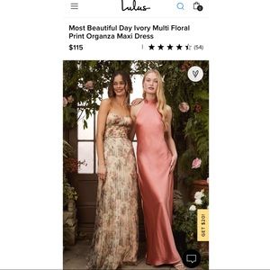 Most Beautiful Day Ivory Multi Floral Print Organza Maxi Dress size 4